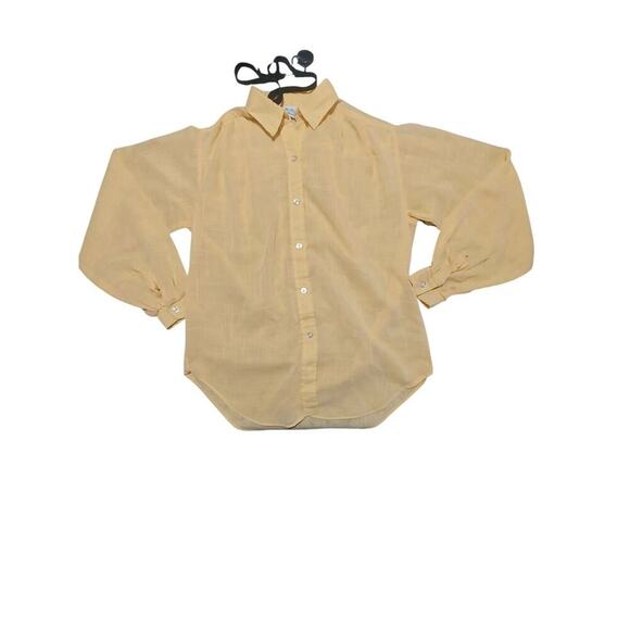 Vintage button up women's long sleeved top Stuffed Shirt Company Yellow - Picture 4 of 8
